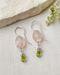 Bloom & Glow Rose Quartz Earrings | Rose Quartz & Peridot Fine Silver Dangles