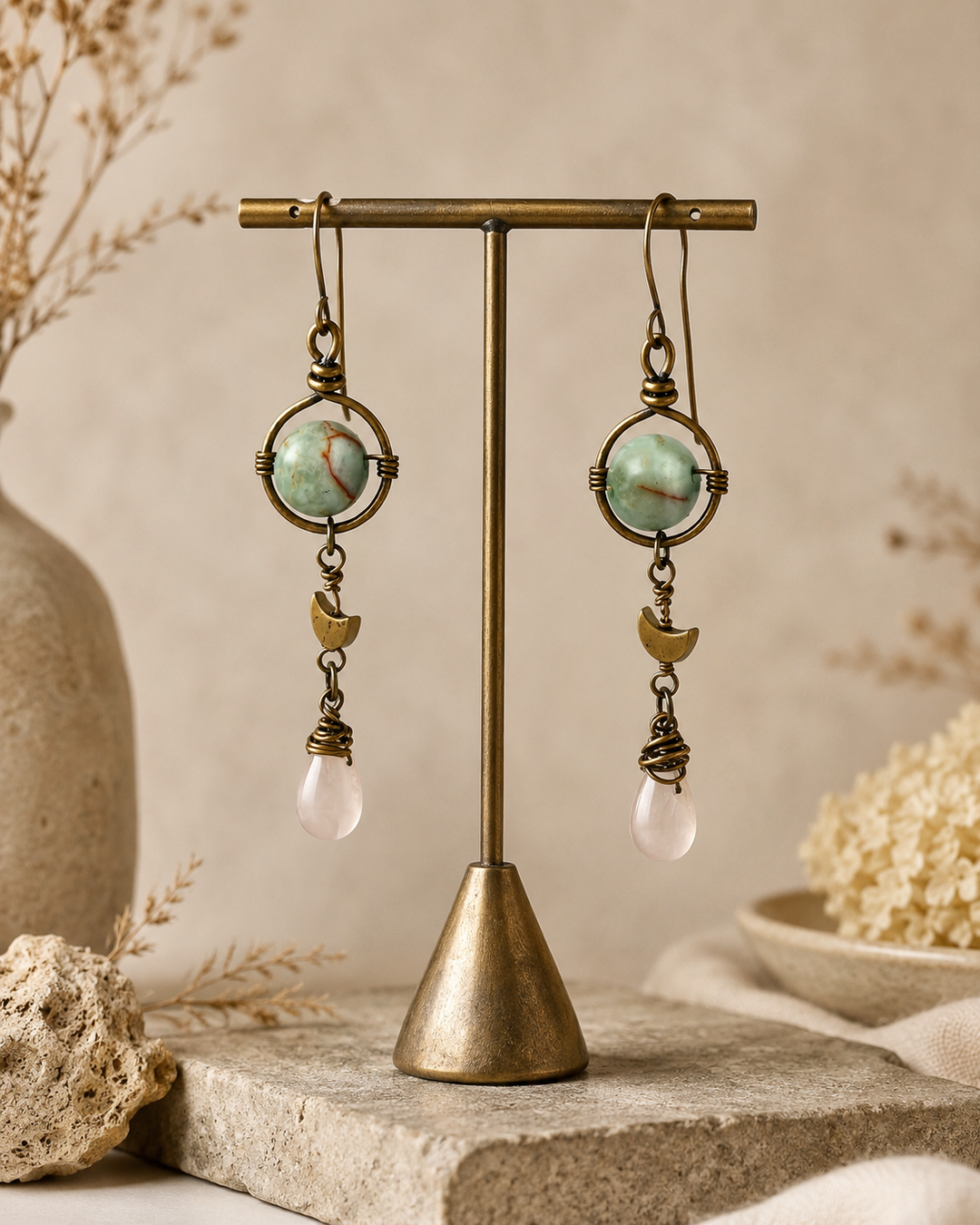 Little Earth & Moon Earrings
