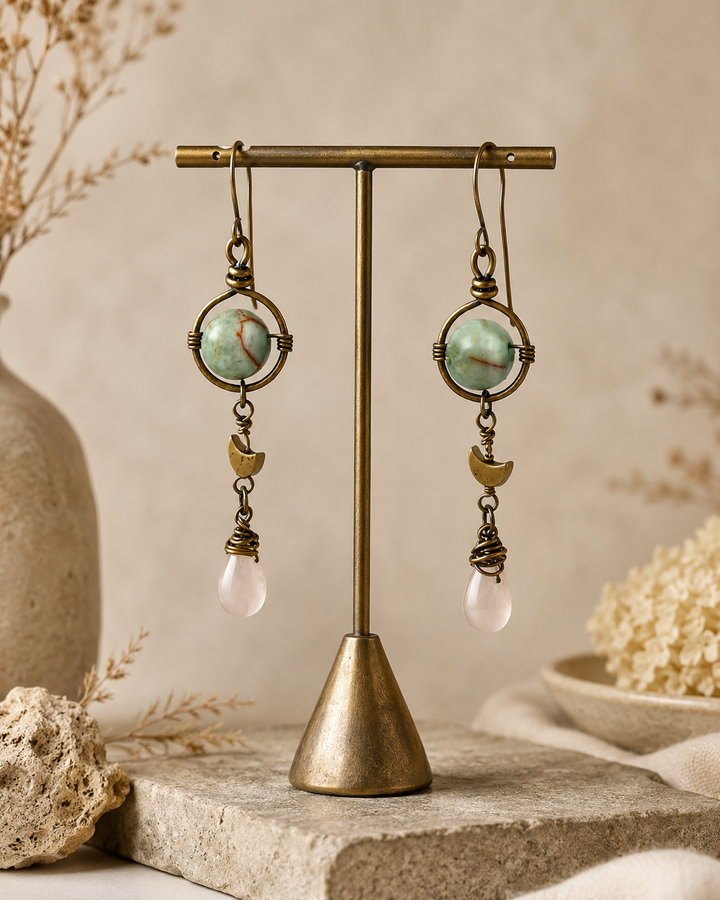 Little Earth & Moon Earrings