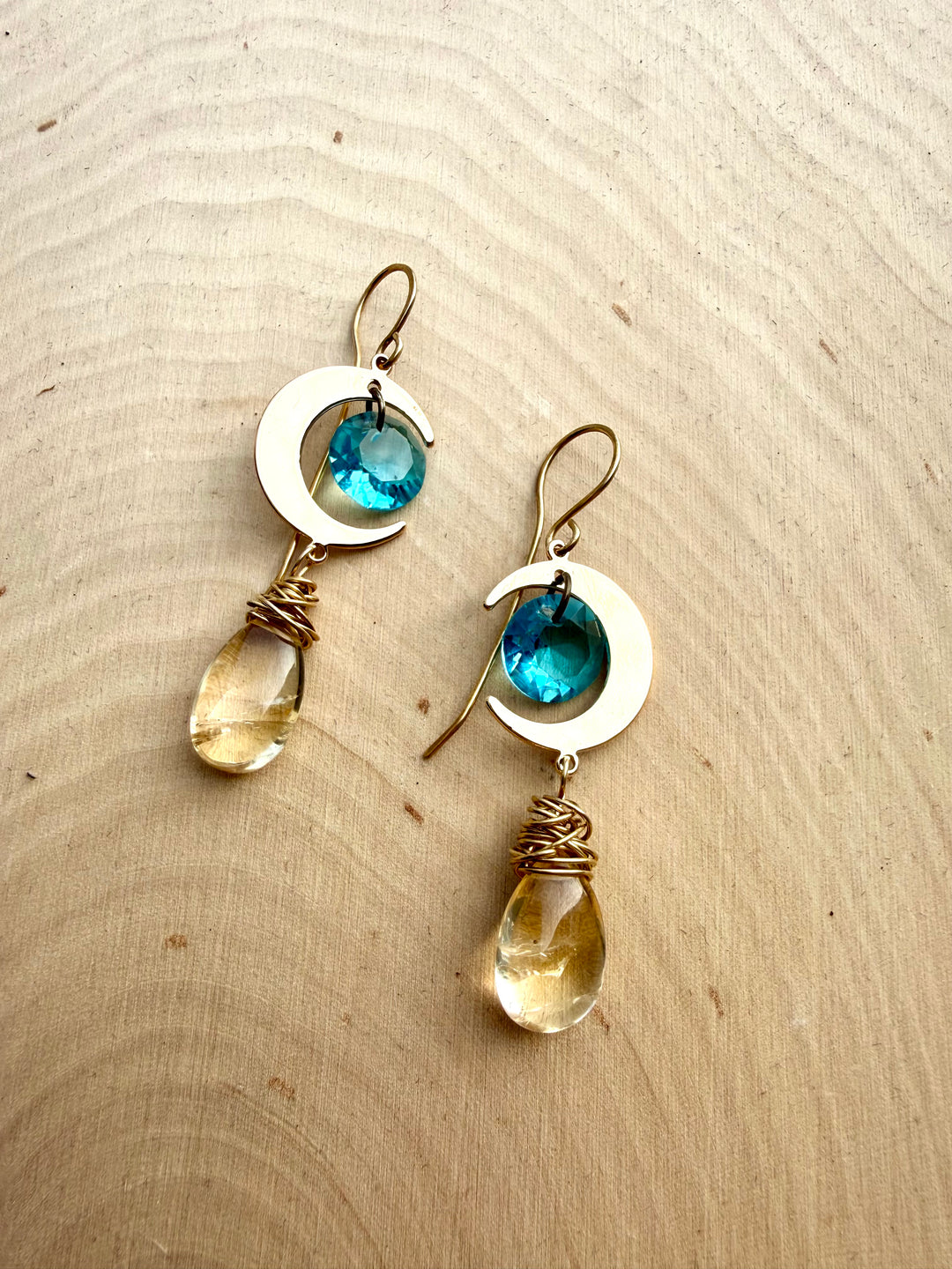 Mystic Moon Citrine Earrings Em'z Blendz Soap Co.