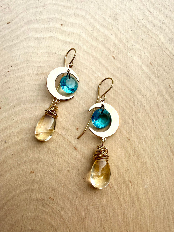 Mystic Moon Citrine Earrings Em'z Blendz Soap Co.