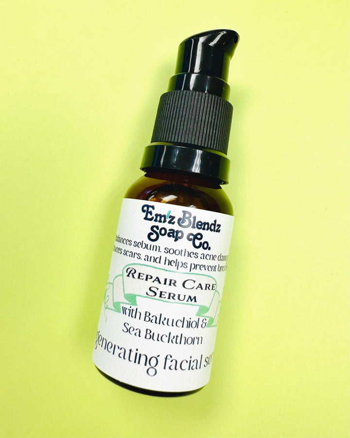 Repair Care Regenerating Facial Serum | Soothe, Repair & Prevent Acne Scars Em'z Blendz Soap Co.