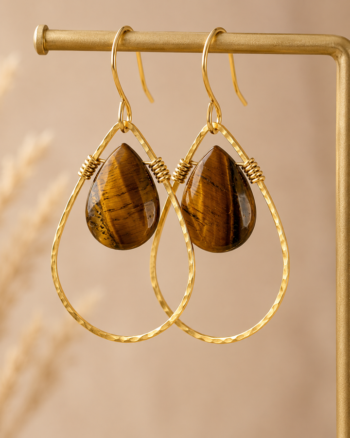 Radiant Teardrop Gemstone Earrings