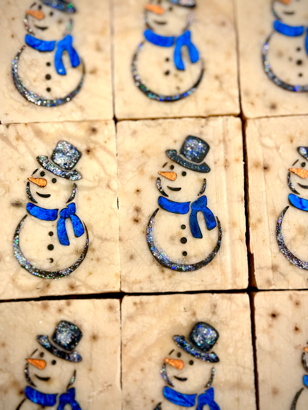 Holiday Snowman Soap | Festive and Artistic Cleansing Bar Em'z Blendz Soap Co.