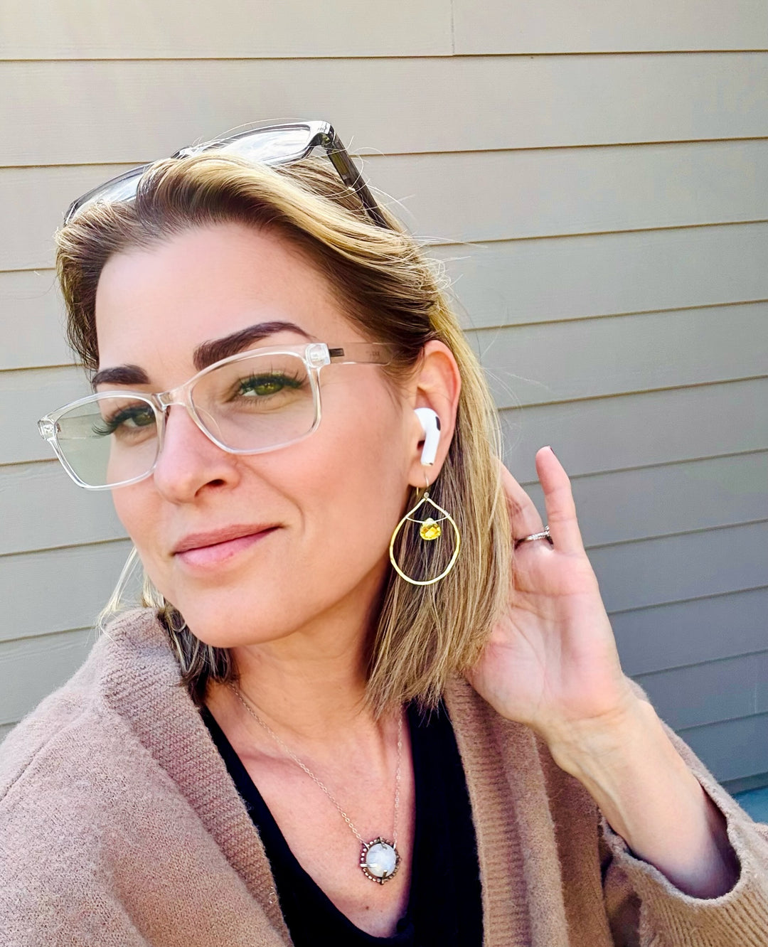 Heirloom Hoop Earrings | Handcrafted Sterling Silver & Vintage Crystals Em'z Blendz Soap Co.