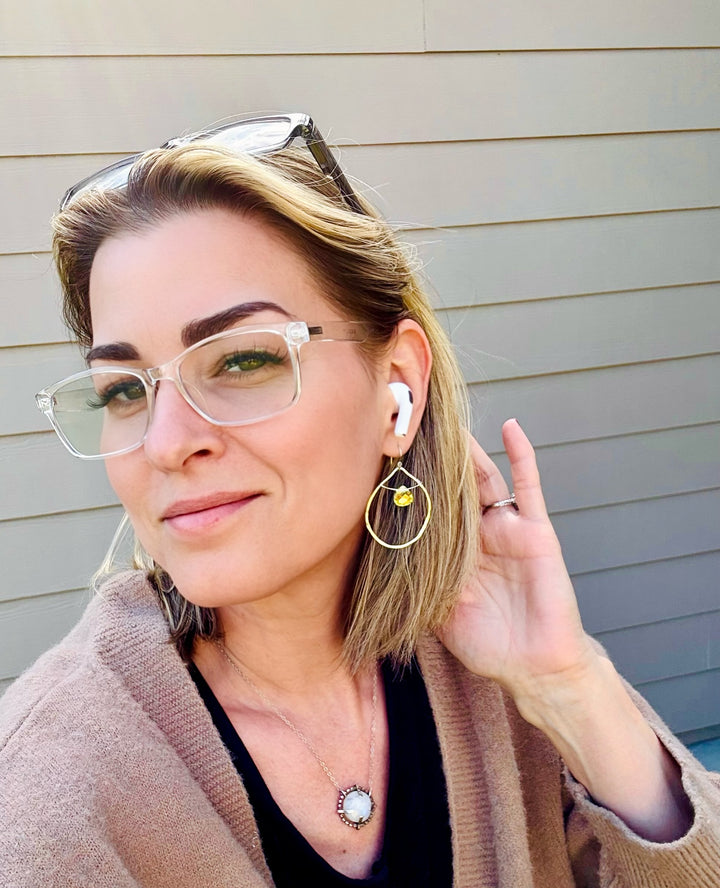 Heirloom Hoop Earrings | Handcrafted Sterling Silver & Vintage Crystals Em'z Blendz Soap Co.