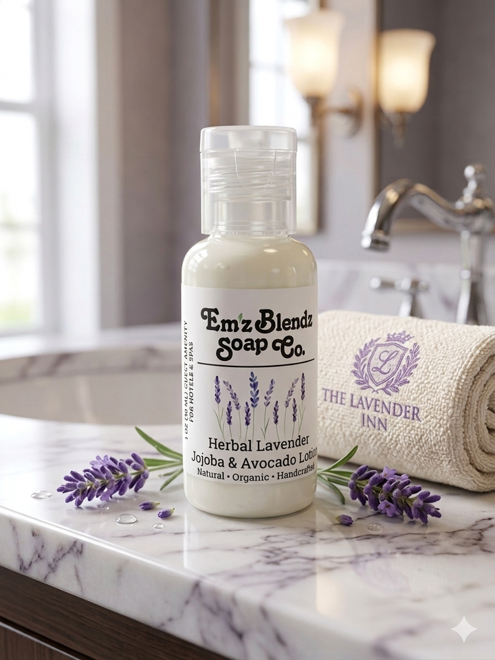 Guest Travel-size Hand & Body Lotion — Jojoba & Avocado Em'z Blendz Soap Co.