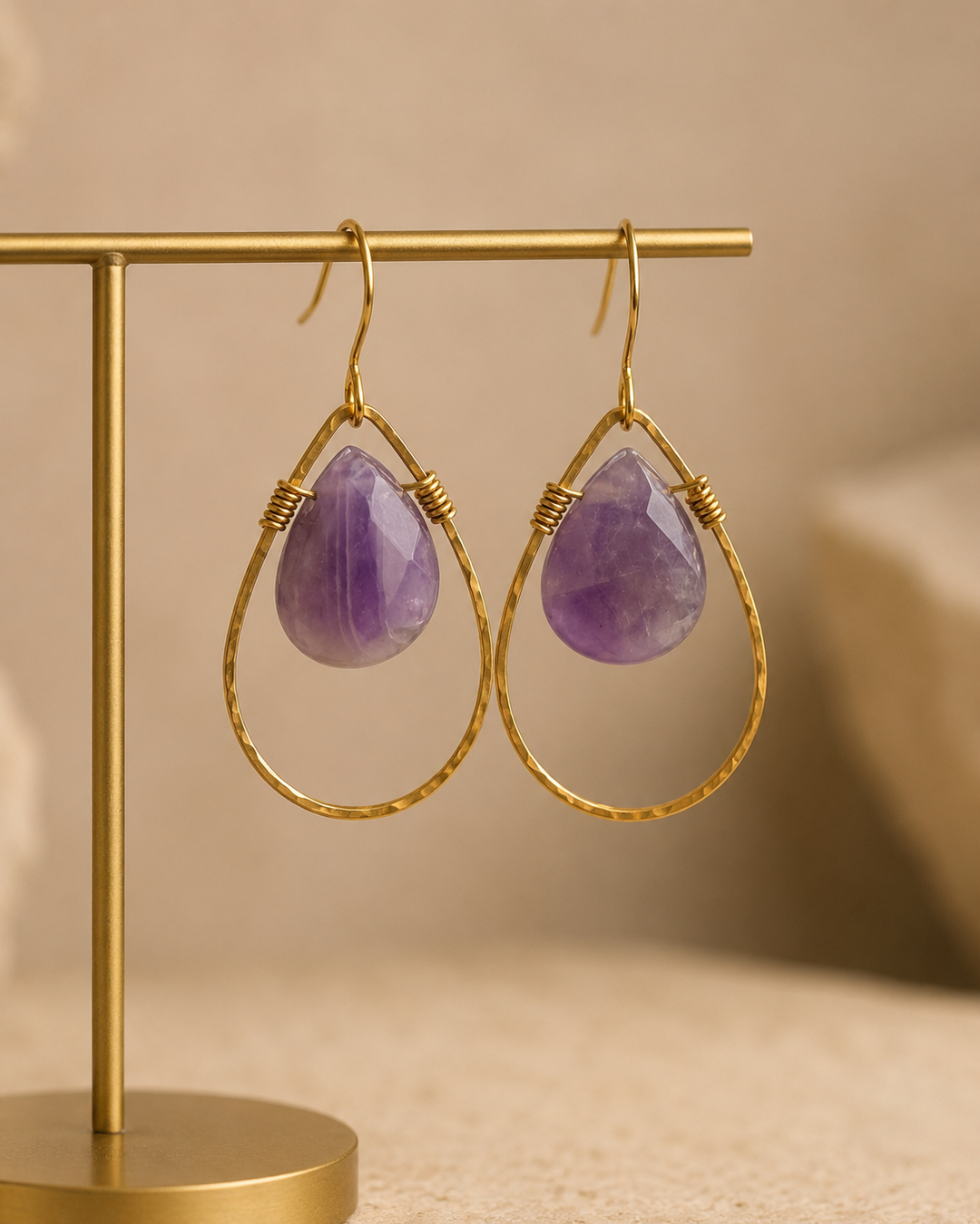 Radiant Teardrop Gemstone Earrings