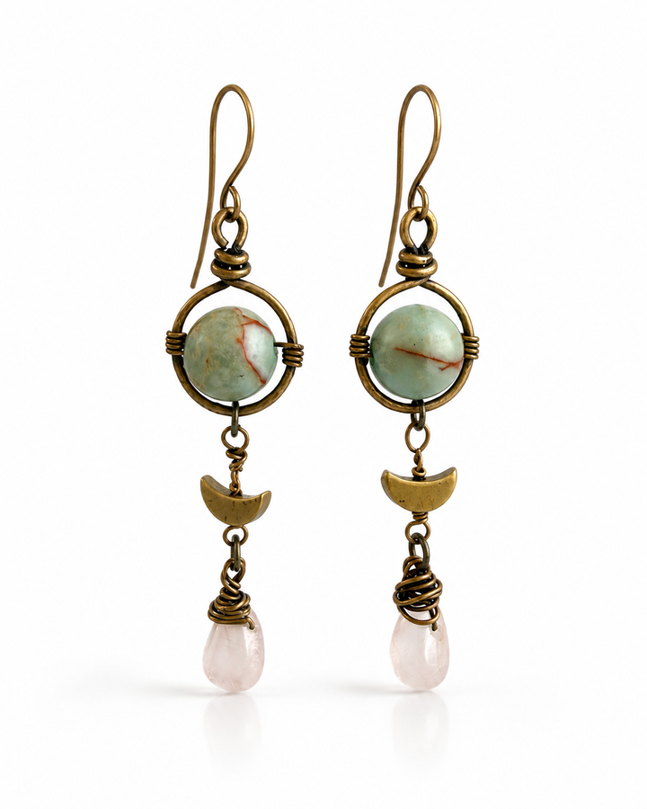 Little Earth & Moon Earrings