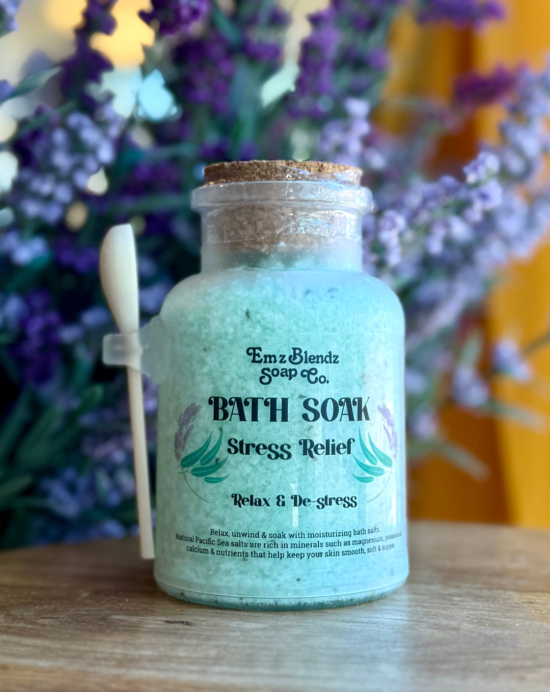 Stress Relief | Moisturizing Bath Soak | Bath Salts Em'z Blendz Soap Co.