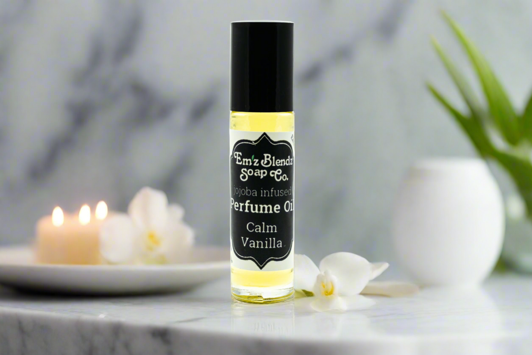 Jojoba Perfume Oil | Calm Vanilla | Long-lasting & Luxurious    Em'z Blendz Soap Co.