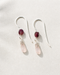 Raspberry Rose Earrings | Rhodolite Garnet & Rose Quartz Fine Silver Dangles