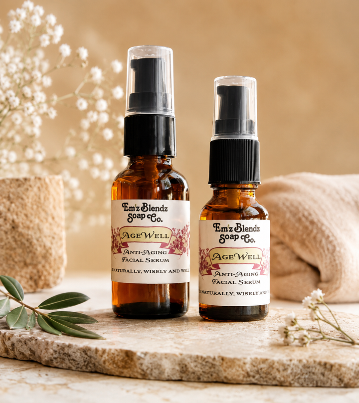Age Well Serum | Anti-Aging Facial Serum Em'z Blendz Soap Co.