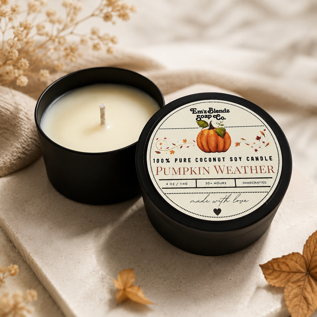 Pumpkin Weather Soy Candle in Tin