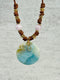 Amazonite & Kunzite Leather Necklace | Handcrafted Artisan Jewelry