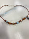 Aquamarine, Crazy Lace Agate, Silver Leather Necklace