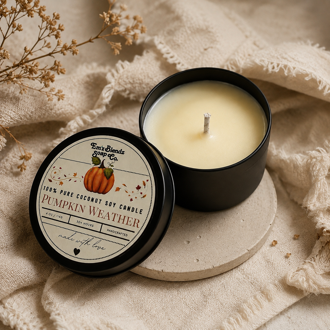 Pumpkin Weather Soy Candle in Tin