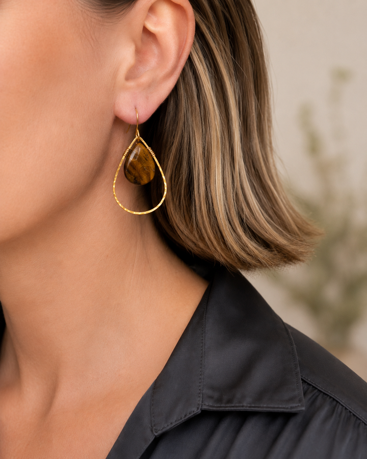 Radiant Teardrop Gemstone Earrings