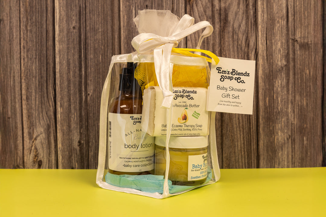 Baby Shower Gift Set - Gentle, Natural Care for Mom & Baby    Em'z Blendz Soap Co.