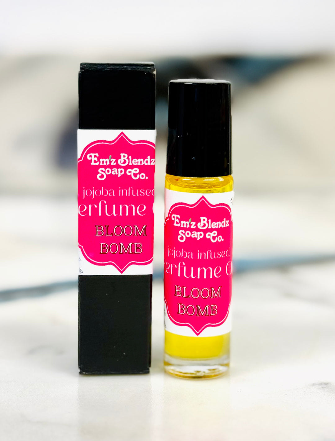 Bloom Bomb Perfume Oil | Our Artisanal Take on FlowerBomb in Jojoba Em'z Blendz Soap Co.