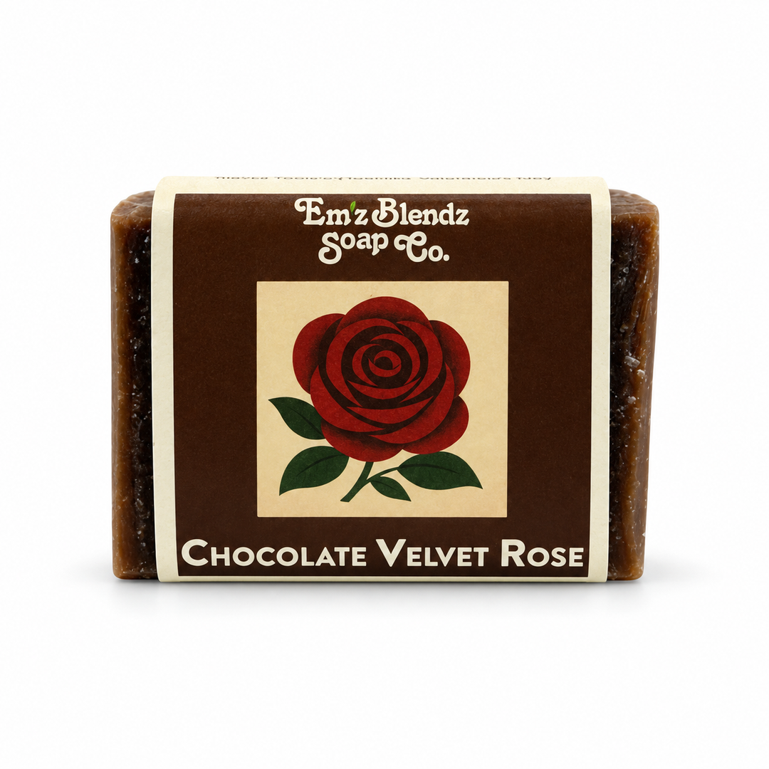 Chocolate Velvet Rose Soap Bar Em'z Blendz Soap Co.