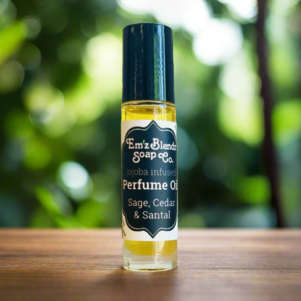 Jojoba Perfume Oil | Sage, Cedar & Santal    Em'z Blendz Soap Co.