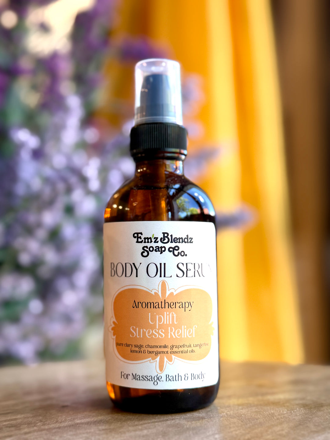 Therapeutic Body Oil Serum | Uplifting Stress Relief Em'z Blendz Soap Co.
