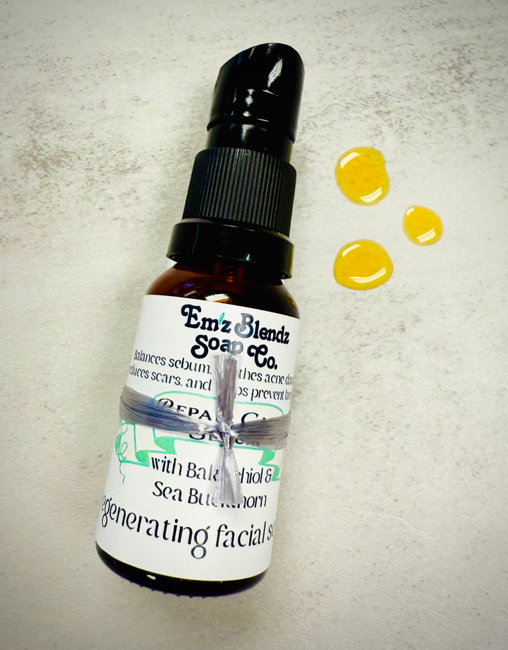 Repair Care Regenerating Facial Serum | Soothe, Repair & Prevent Acne Scars Em'z Blendz Soap Co.