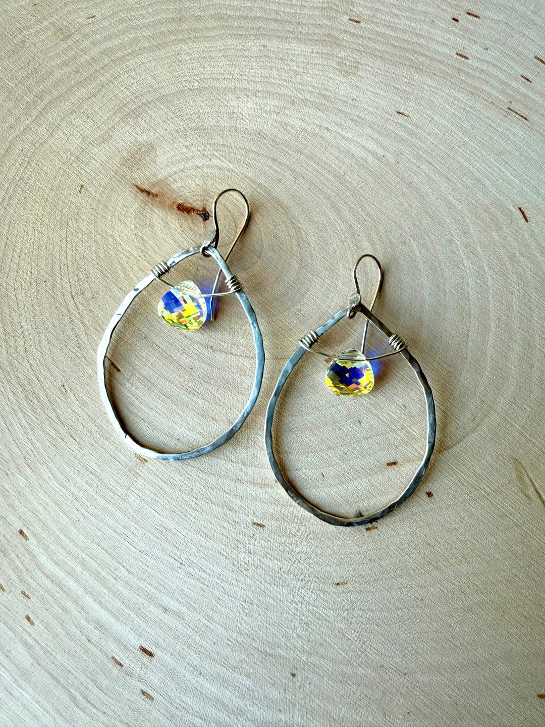 Heirloom Hoop Earrings | Handcrafted Sterling Silver & Vintage Crystals Em'z Blendz Soap Co.