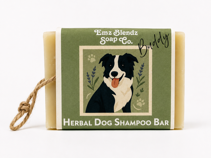All Natural Dog Shampoo Bar with Wrist Loop Em'z Blendz Soap Co.
