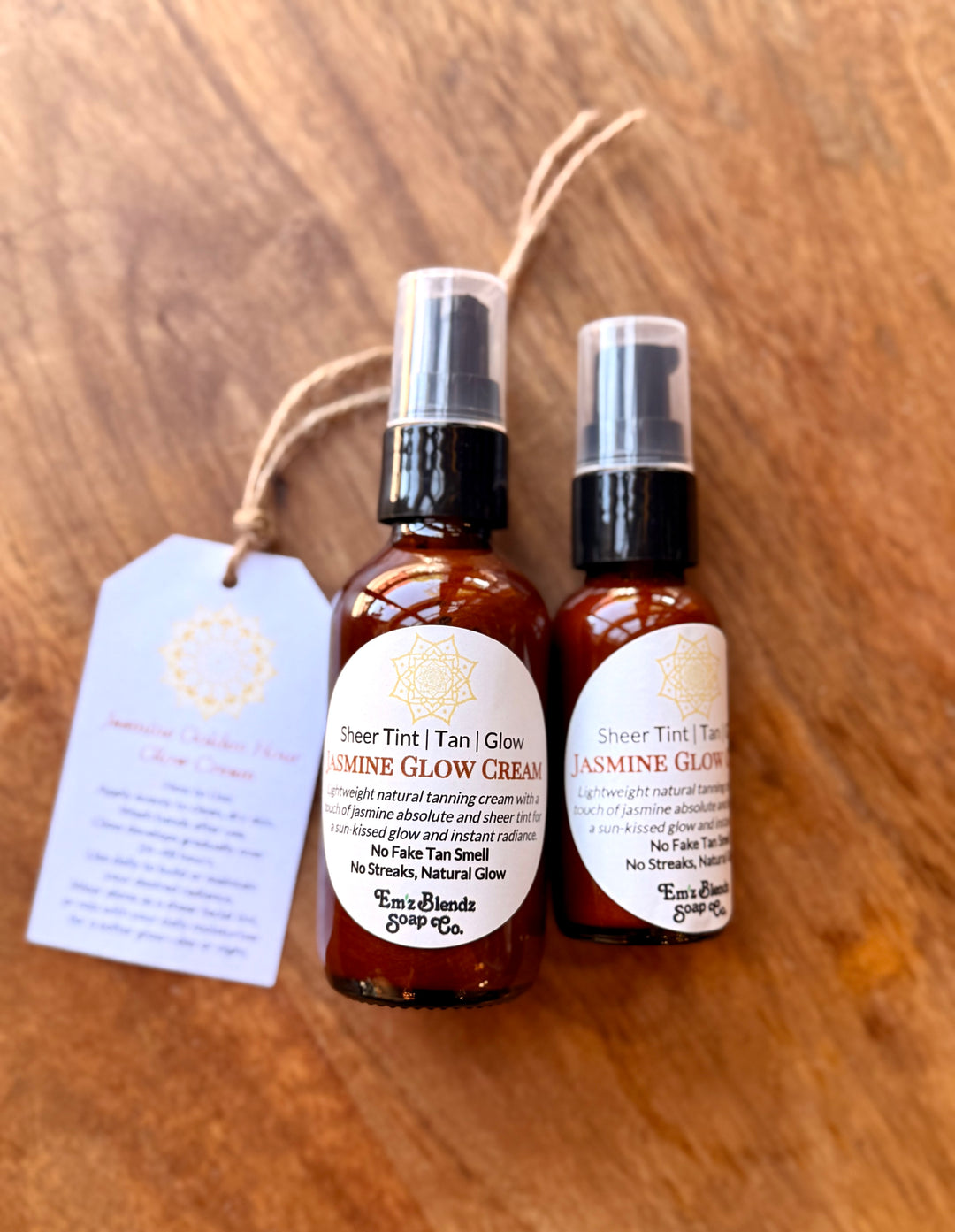 Jasmine Golden Hour Glow Cream – Sheer Tint & Gradual Tan Em'z Blendz Soap Co.