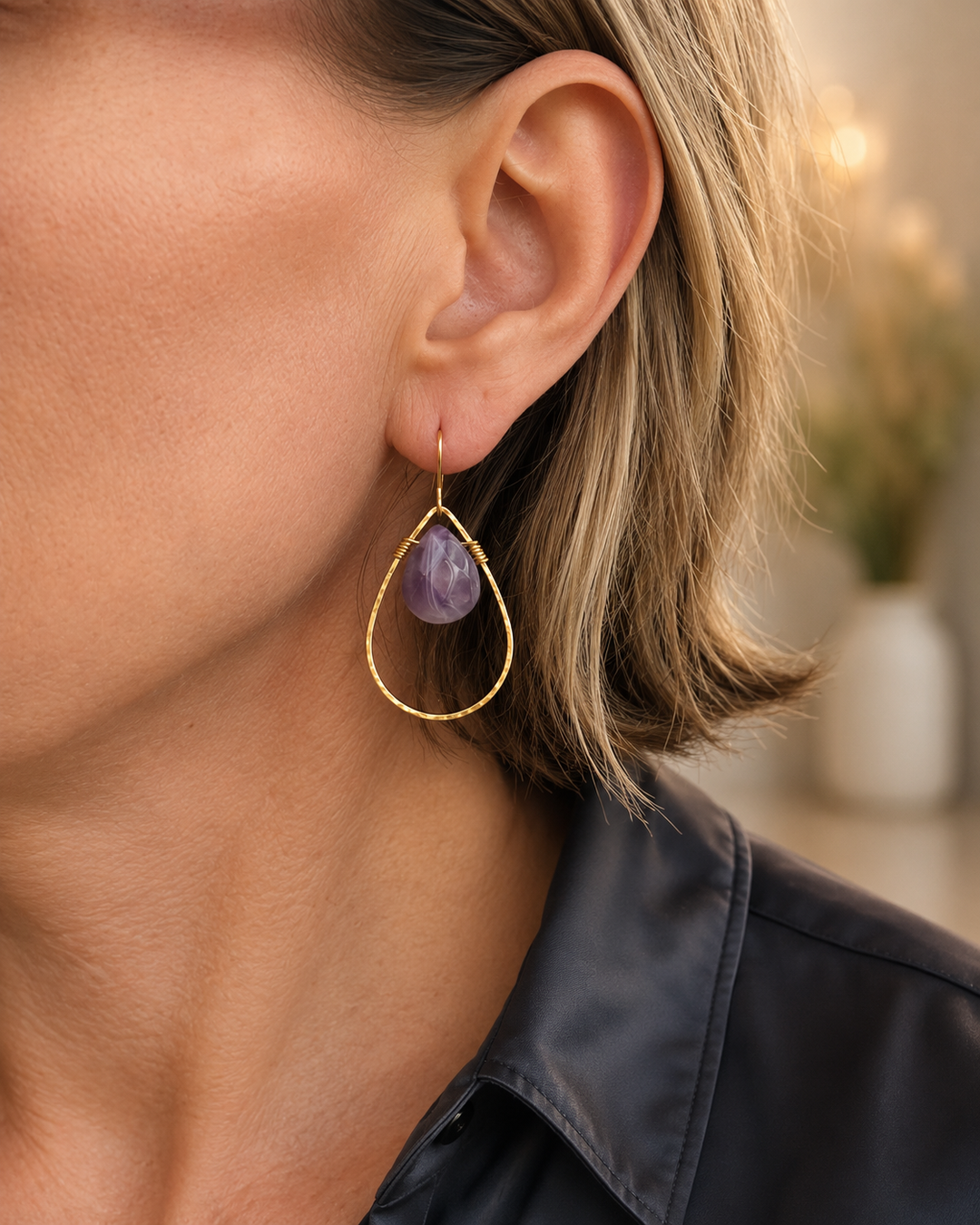 Radiant Teardrop Gemstone Earrings