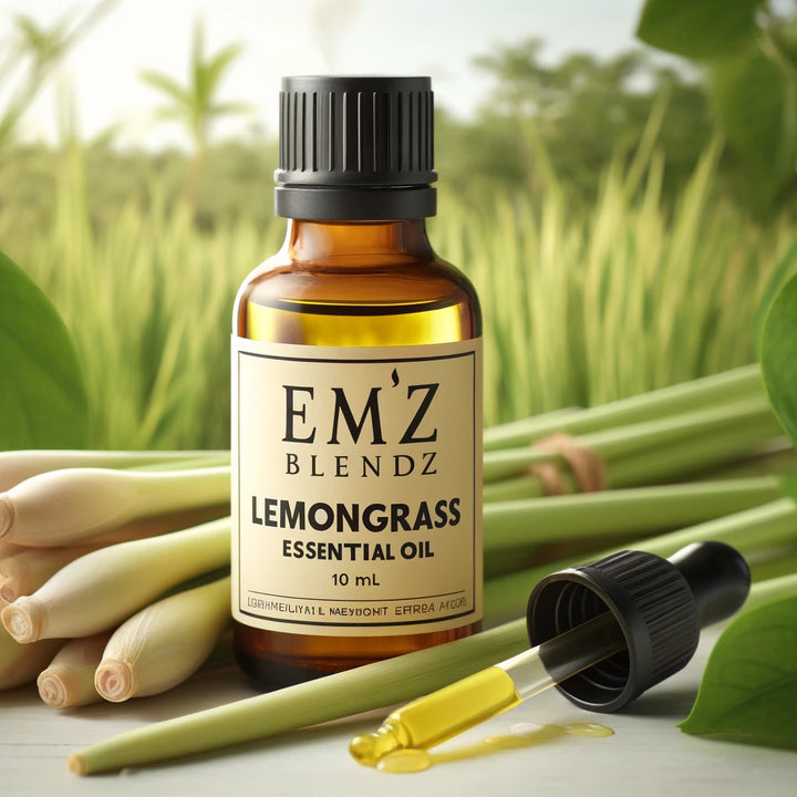 Lemongrass Essential Oil | Steam Distilled Purity in a 10 ml Bottle    Em'z Blendz Soap Co.