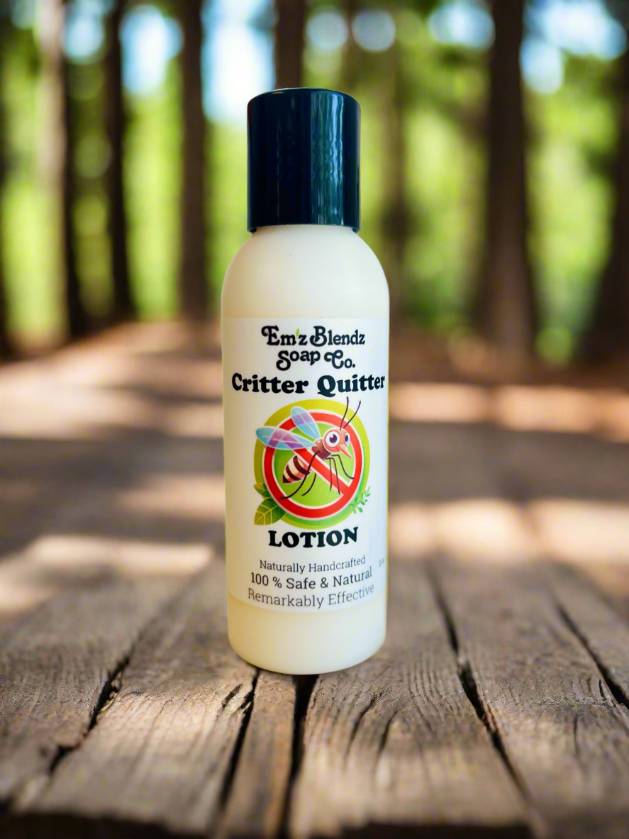 Critter Quitter: All Natural Bug Lotion | Insect, Bug, Mosquito Repellent    Em'z Blendz Soap Co.