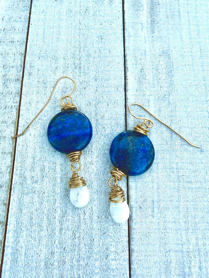 Lapis Lazuli & Moonstone Wrapped in Brass Em'z Blendz Soap Co.