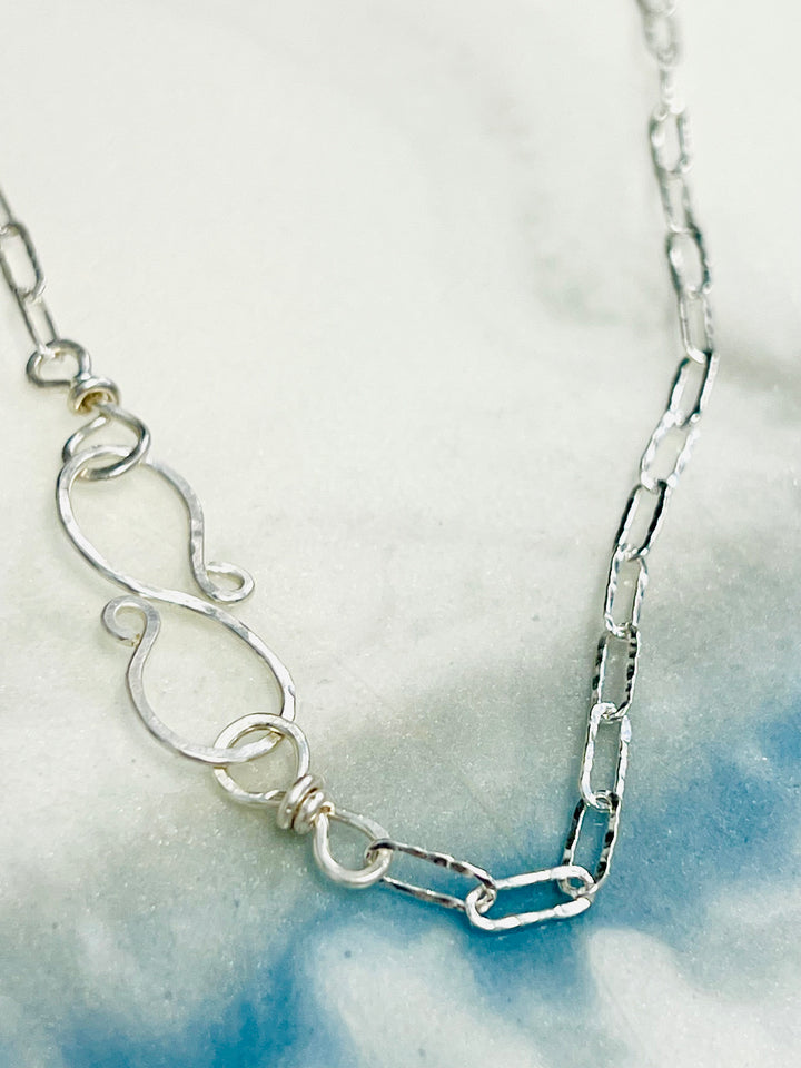 Shimmering Silver Paperclip Necklace    Em'z Blendz Soap Co.