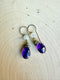 Violet Moon Amethyst Earrings | Rainbow Moonstone & Fine Silver Dangles