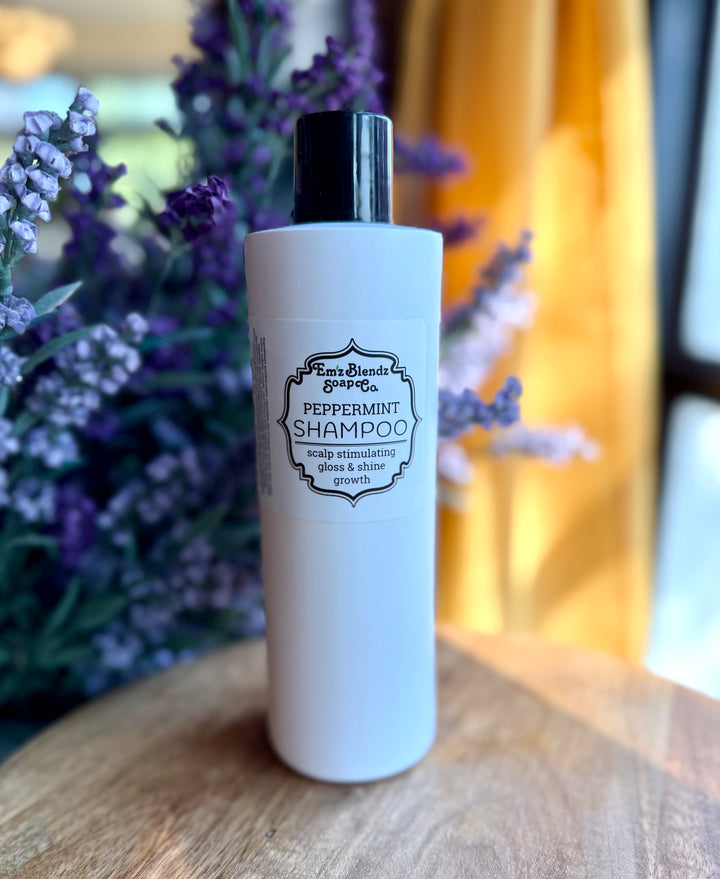 Peppermint Hair Growth Shampoo | Creamy & Soft large Em'z Blendz Soap Co.