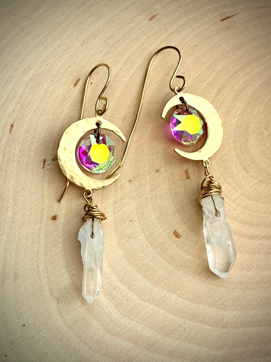 Mystic Moon Quartz Earrings Em'z Blendz Soap Co.