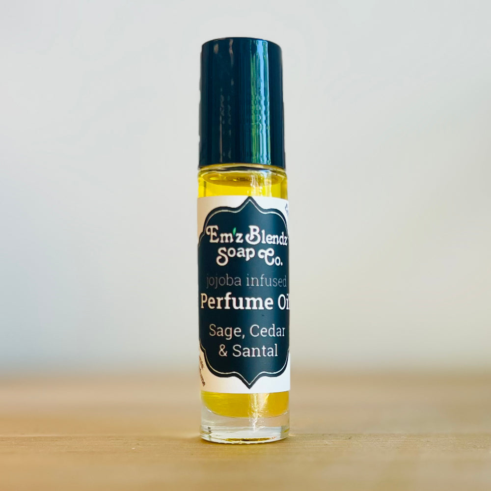 Jojoba Perfume Oil | Sage, Cedar & Santal    Em'z Blendz Soap Co.