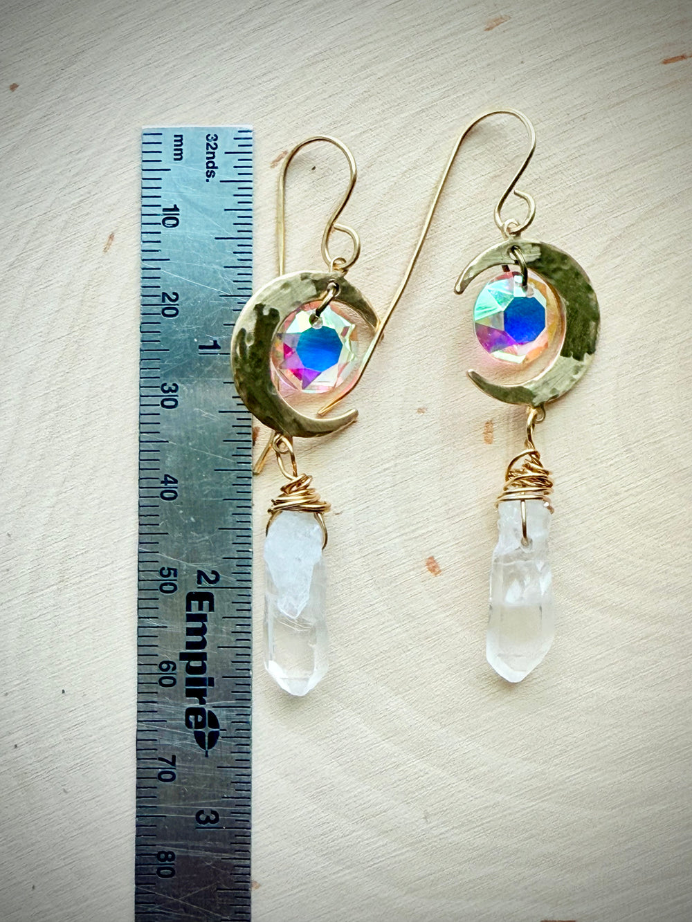 Mystic Moon Quartz Earrings Em'z Blendz Soap Co.