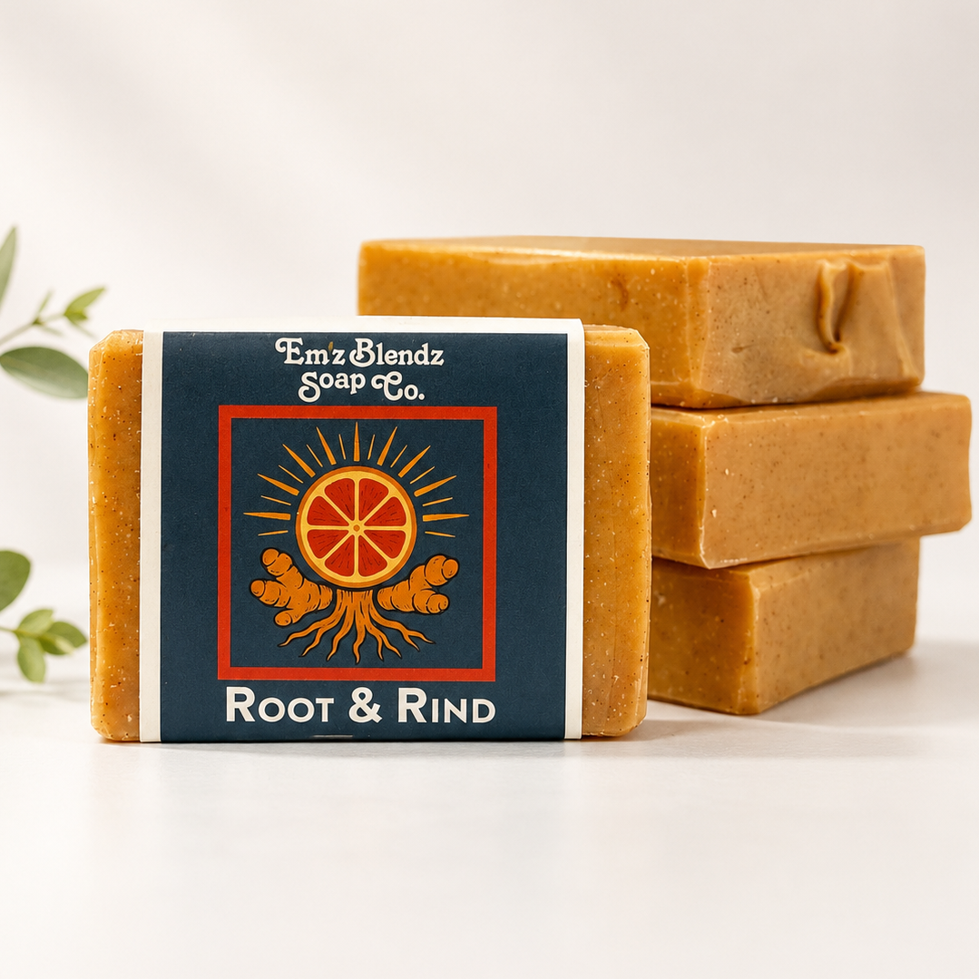 Root and Rind | Turmeric + Citrus Soap Bar Em'z Blendz Soap Co.