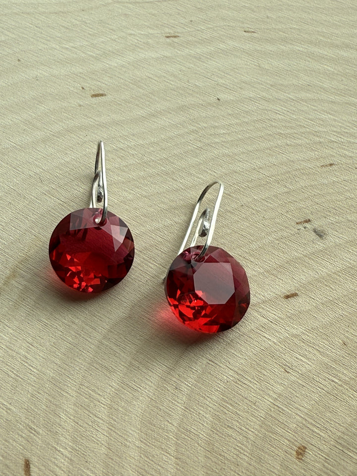 Scarlet Red Sterling Silver Paperclip Earrings Em'z Blendz Soap Co.