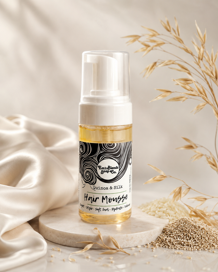 Quinoa & Silk Natural Hair Mousse Em'z Blendz Soap Co.