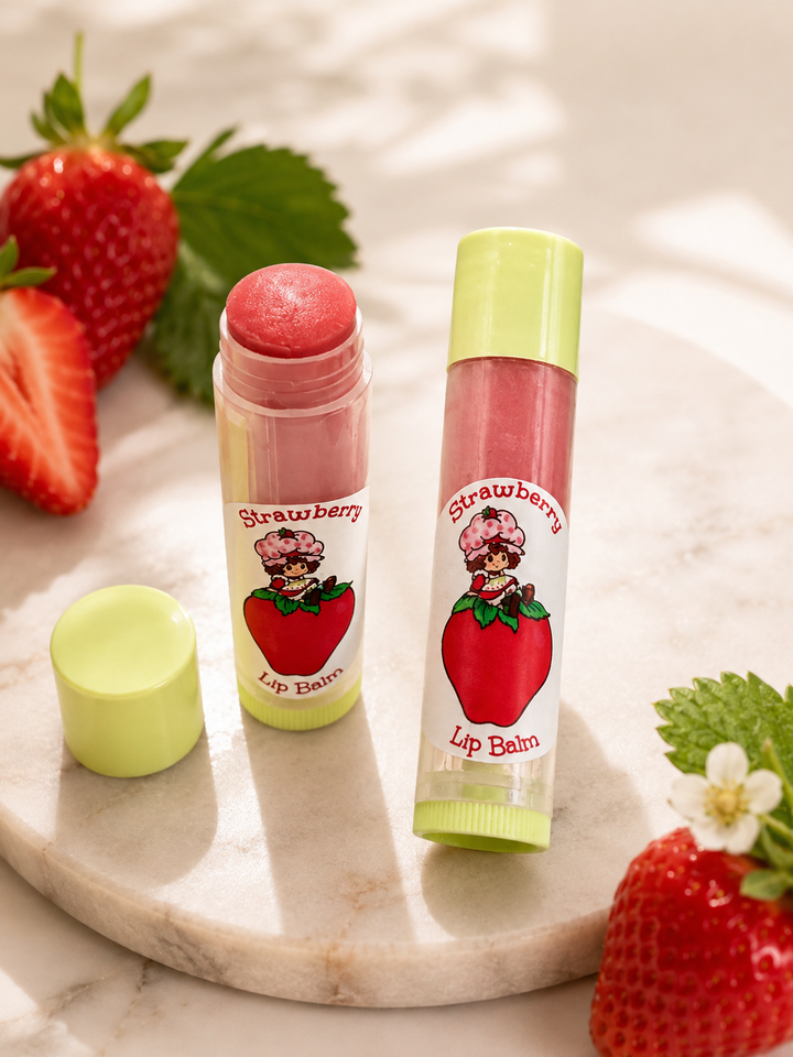 Natural Strawberry Tinted Lip Balm Em'z Blendz Soap Co.