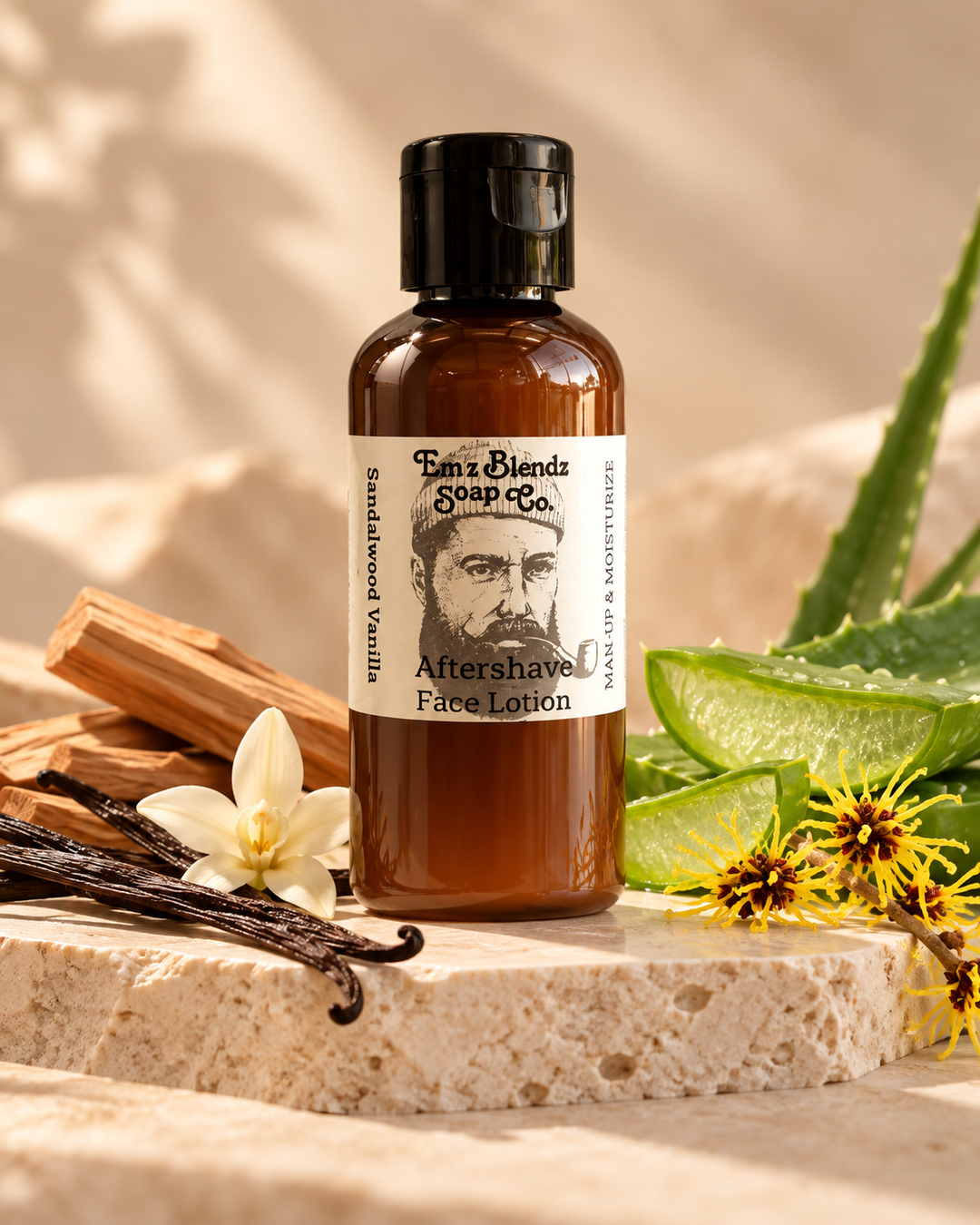 Sandalwood Vanilla Aftershave Face Lotion
