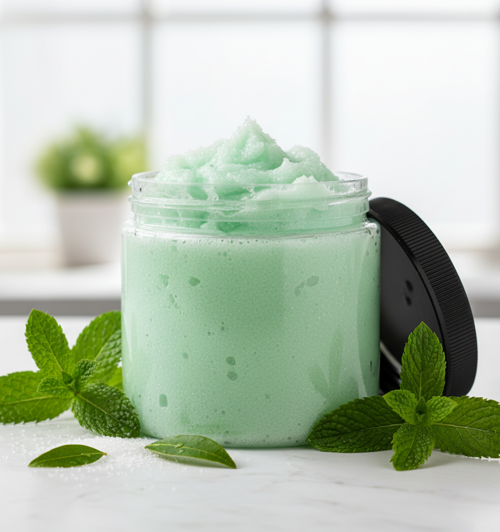 Acne-Fighting Tea Tree Mint | Foaming Sugar Scrub Polish Em'z Blendz Soap Co.