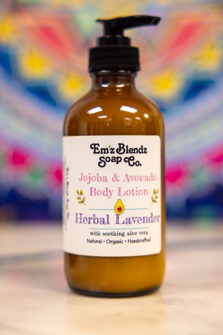 Herbal Lavender Jojoba & Avocado Hand & Body Lotion Em'z Blendz Soap Co.