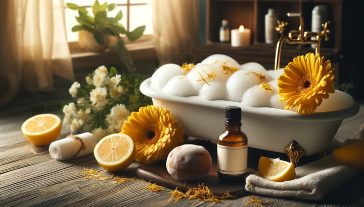 Lemon Verbena Foaming Tub Truffle | Refreshing & Calming Bath Treat    Em'z Blendz Soap Co.