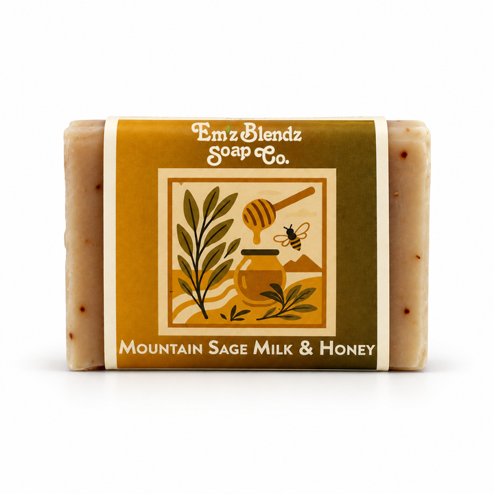 Mountain Sage, Milk & Honey Soap Bar Em'z Blendz Soap Co.
